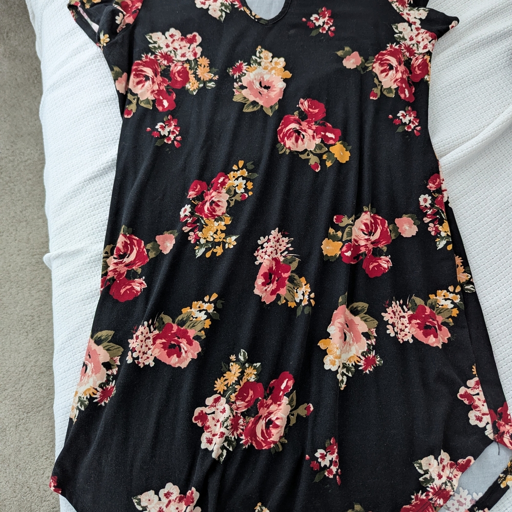 Floral Black Dress
